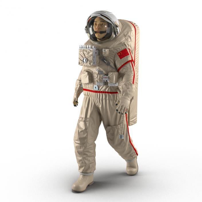 3D Chinese Astronaut Wearing Space Suit Haiying Rigged