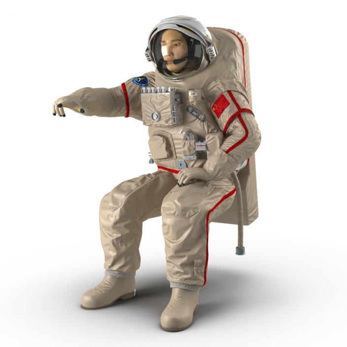 3D Chinese Astronaut Wearing Space Suit Haiying Rigged