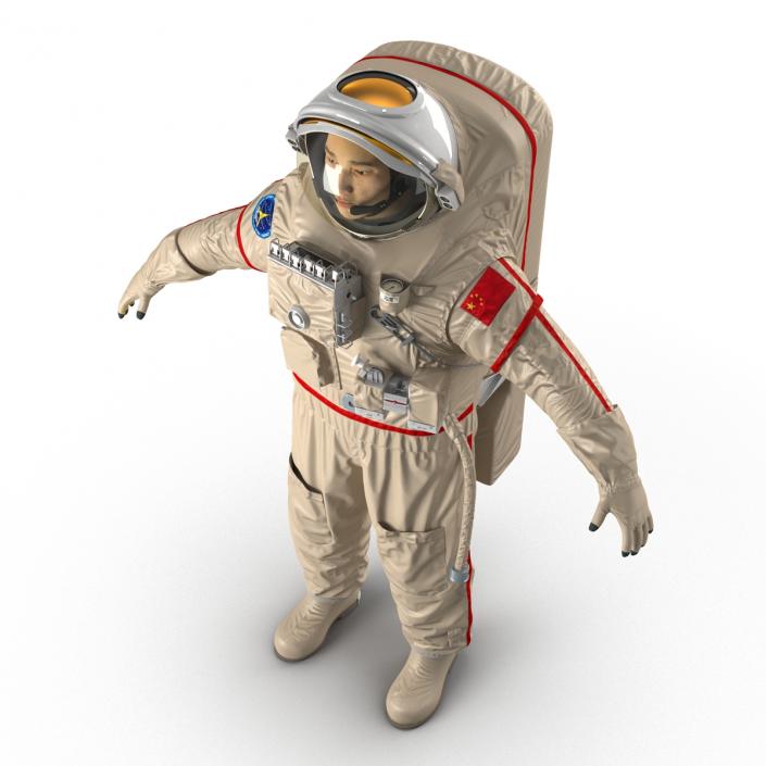 3D Chinese Astronaut Wearing Space Suit Haiying Rigged