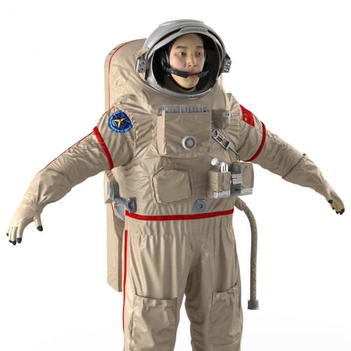 3D Chinese Astronaut Wearing Space Suit Haiying Rigged