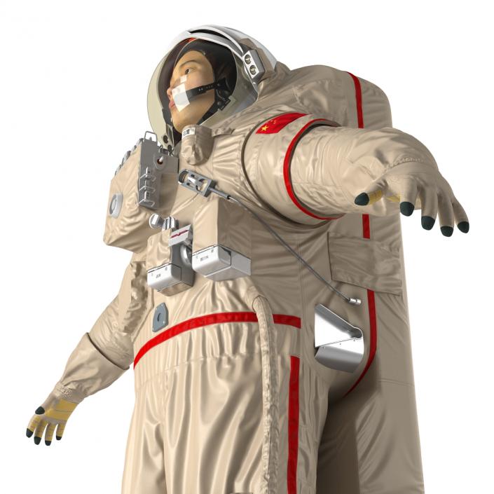 3D Chinese Astronaut Wearing Space Suit Haiying Rigged