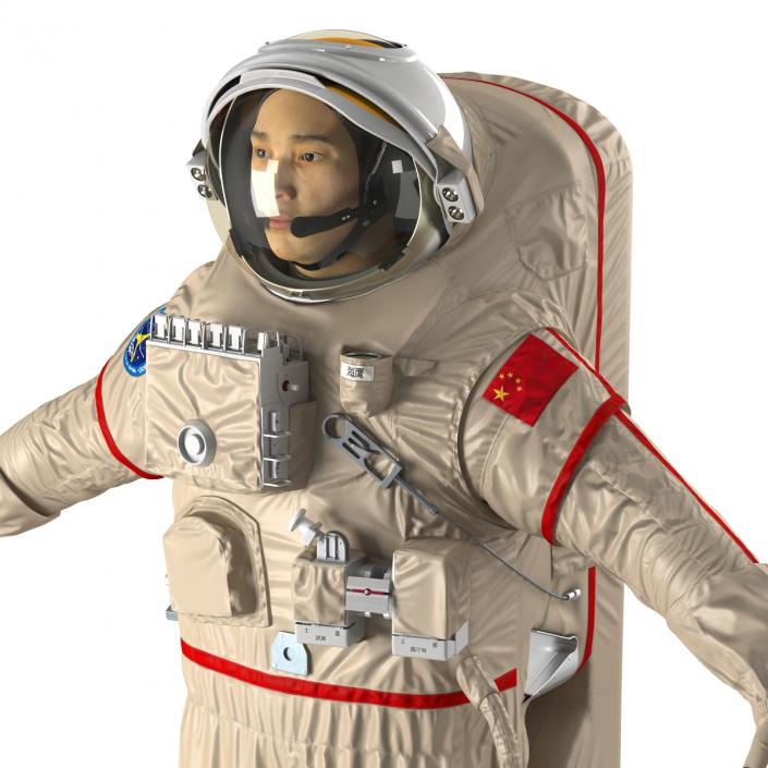 3D Chinese Astronaut Wearing Space Suit Haiying Rigged