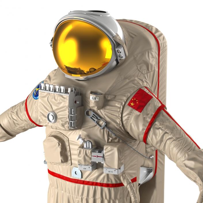 3D Chinese Astronaut Wearing Space Suit Haiying Rigged