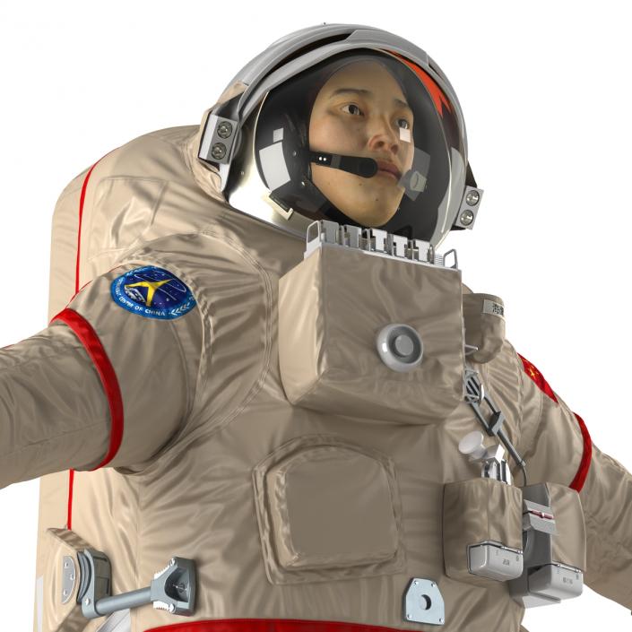 3D Chinese Astronaut Wearing Space Suit Haiying Rigged