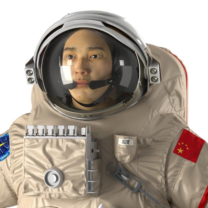 3D Chinese Astronaut Wearing Space Suit Haiying Rigged