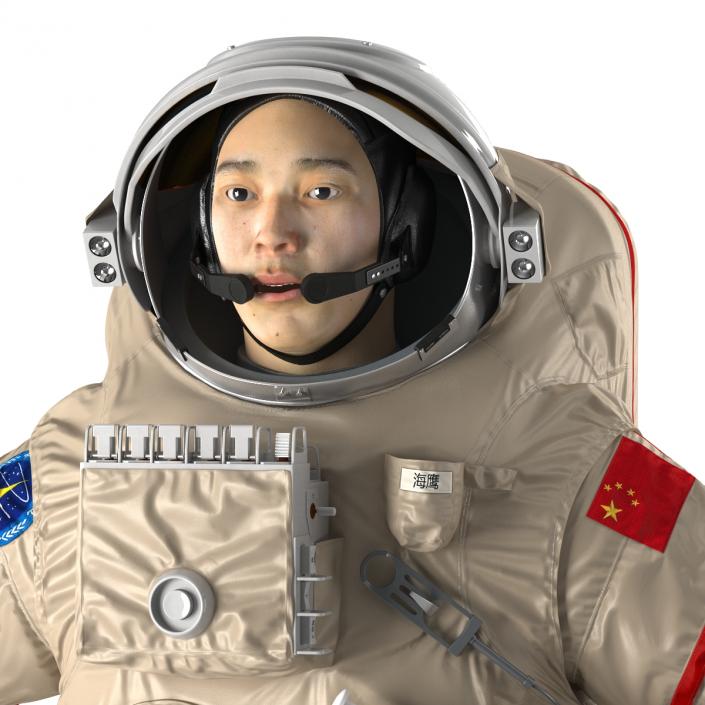 3D Chinese Astronaut Wearing Space Suit Haiying Rigged