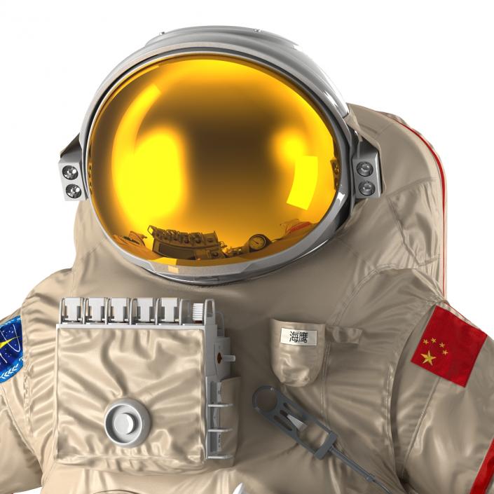 3D Chinese Astronaut Wearing Space Suit Haiying Rigged