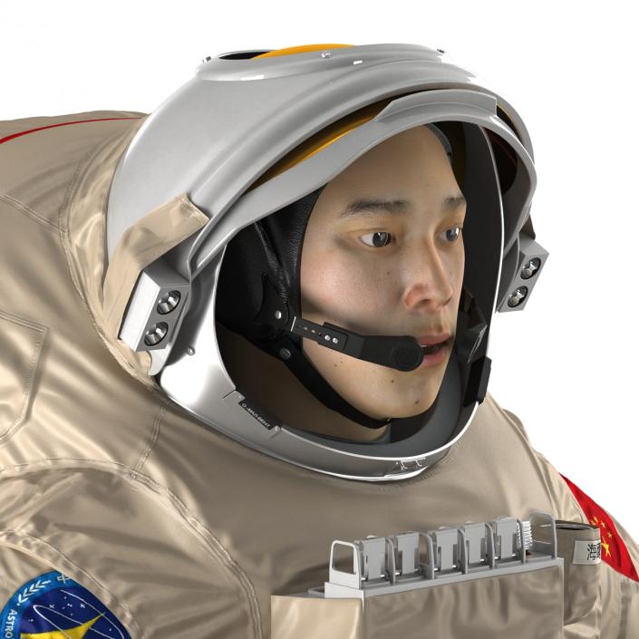 3D Chinese Astronaut Wearing Space Suit Haiying Rigged