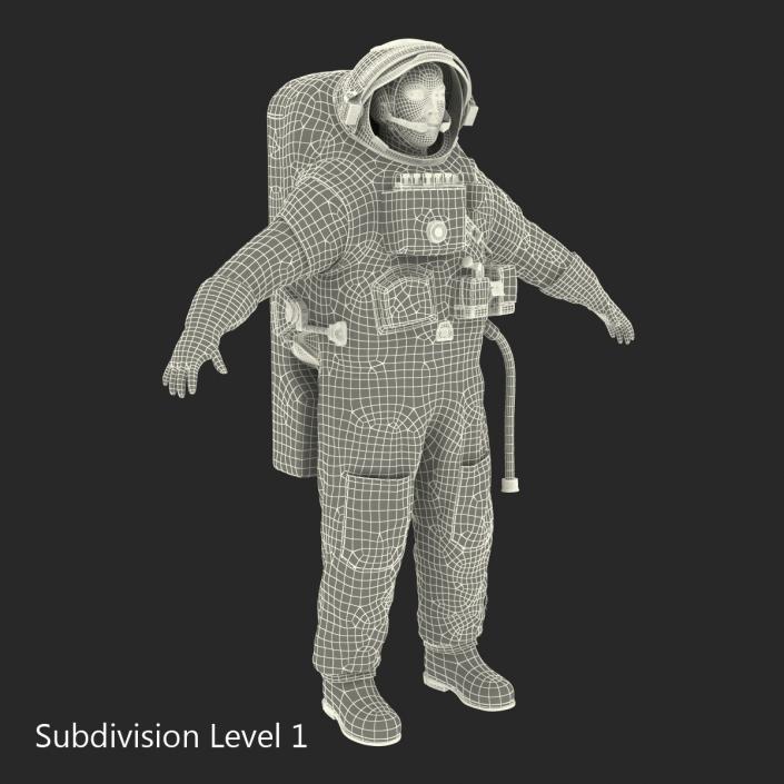 3D Chinese Astronaut Wearing Space Suit Haiying Rigged