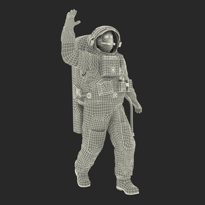 3D Chinese Astronaut Wearing Space Suit Haiying Rigged