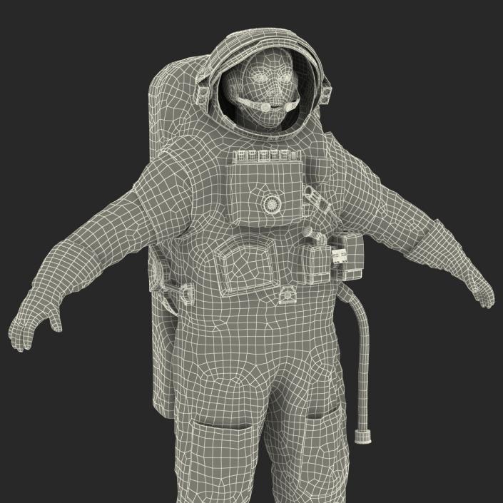 3D Chinese Astronaut Wearing Space Suit Haiying Rigged