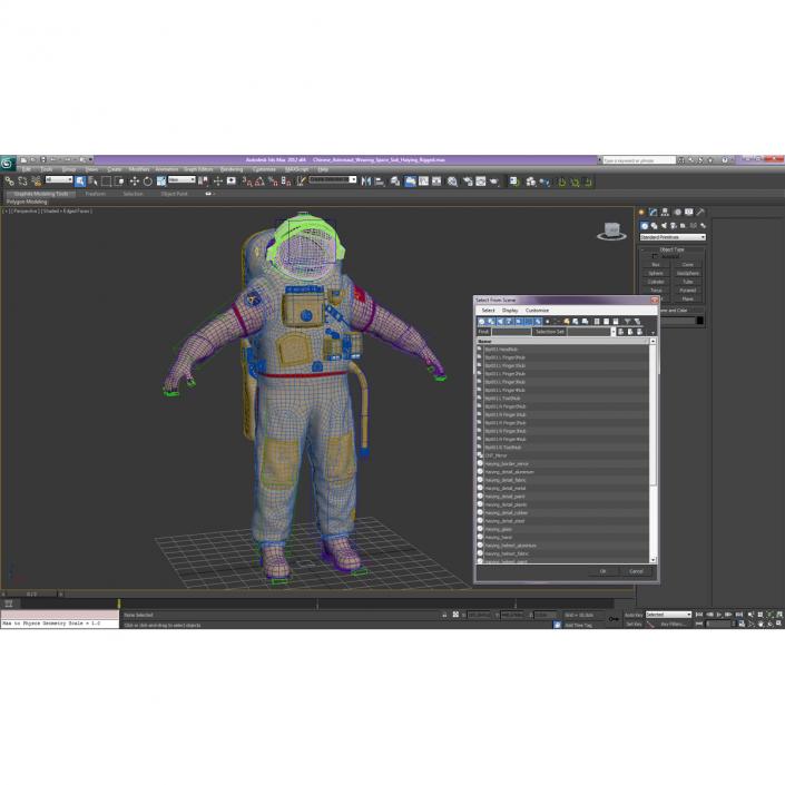 3D Chinese Space Suit Haiying Rigged model