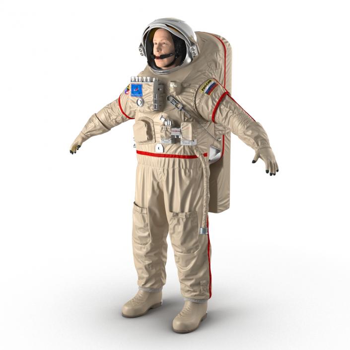 Russian Astronaut Wearing Space Suit Orlan MK Rigged 3D