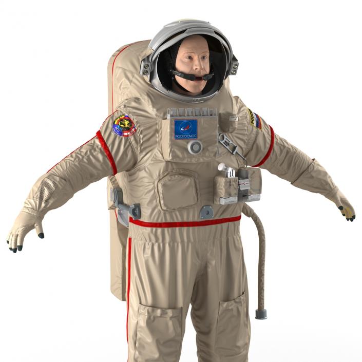 Russian Astronaut Wearing Space Suit Orlan MK Rigged 3D