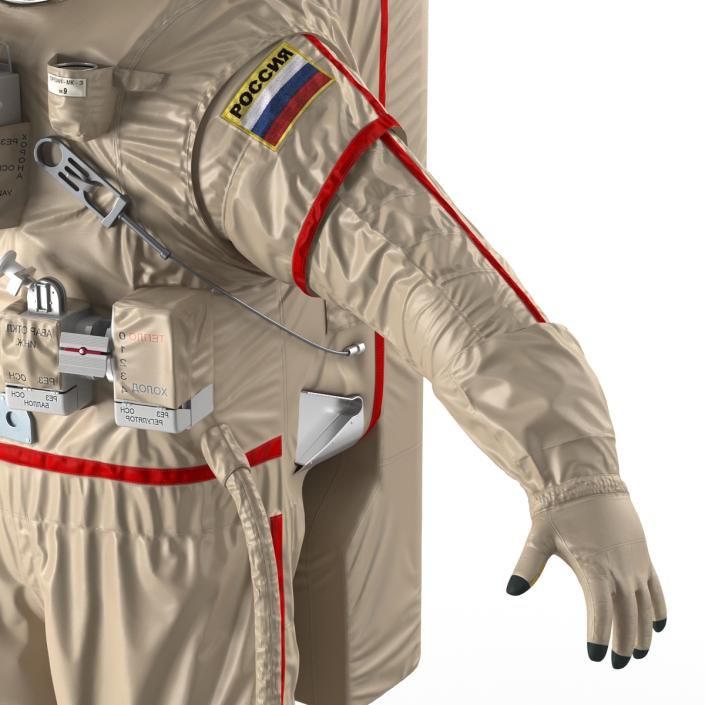 Russian Astronaut Wearing Space Suit Orlan MK Rigged 3D