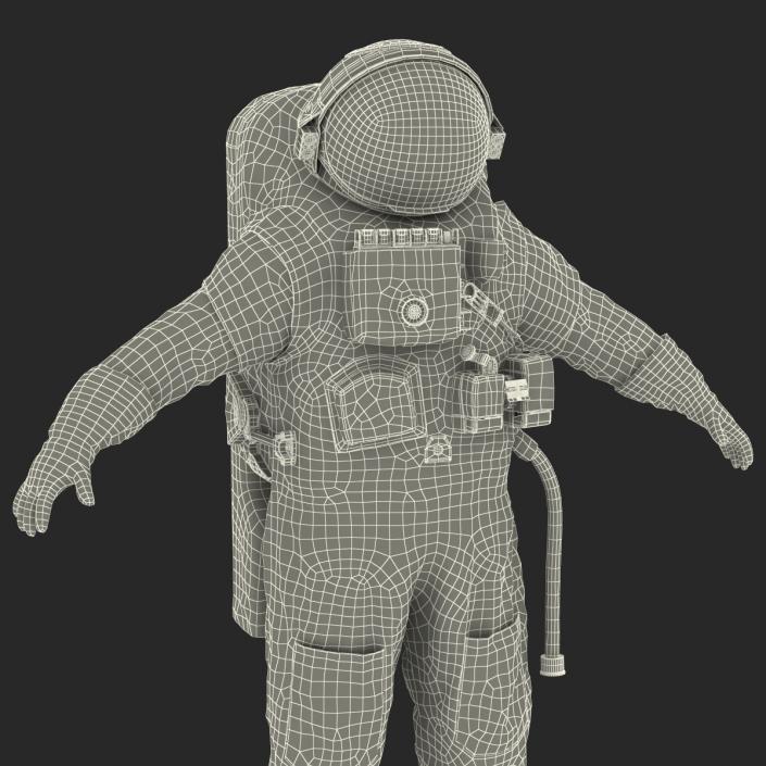 Russian Astronaut Wearing Space Suit Orlan MK Rigged 3D