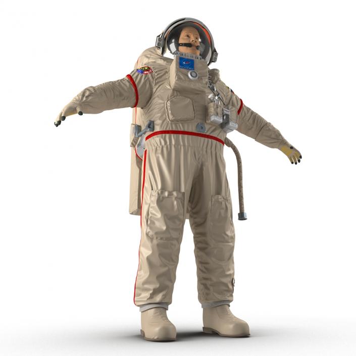 3D model Russian Astronaut Wearing Space Suit Orlan MK