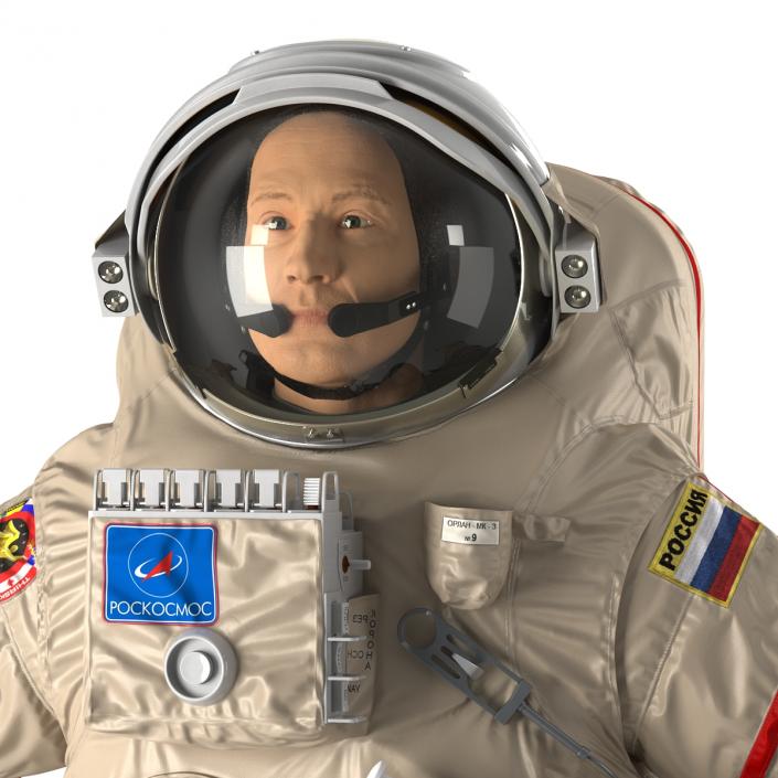 3D model Russian Astronaut Wearing Space Suit Orlan MK