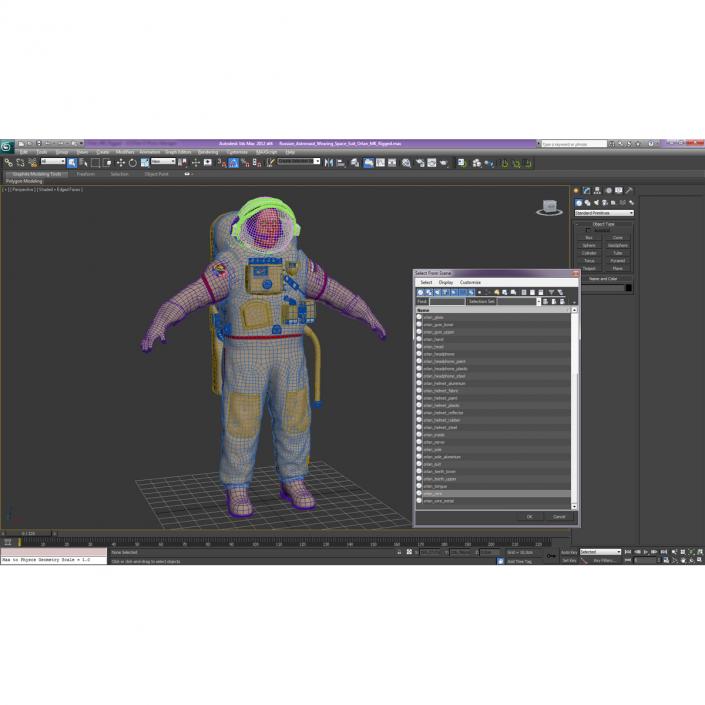 3D model Russian Astronaut Wearing Space Suit Orlan MK