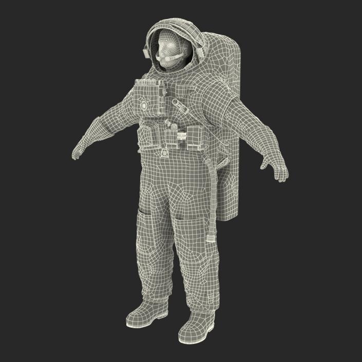 3D model Russian Astronaut Wearing Space Suit Orlan MK