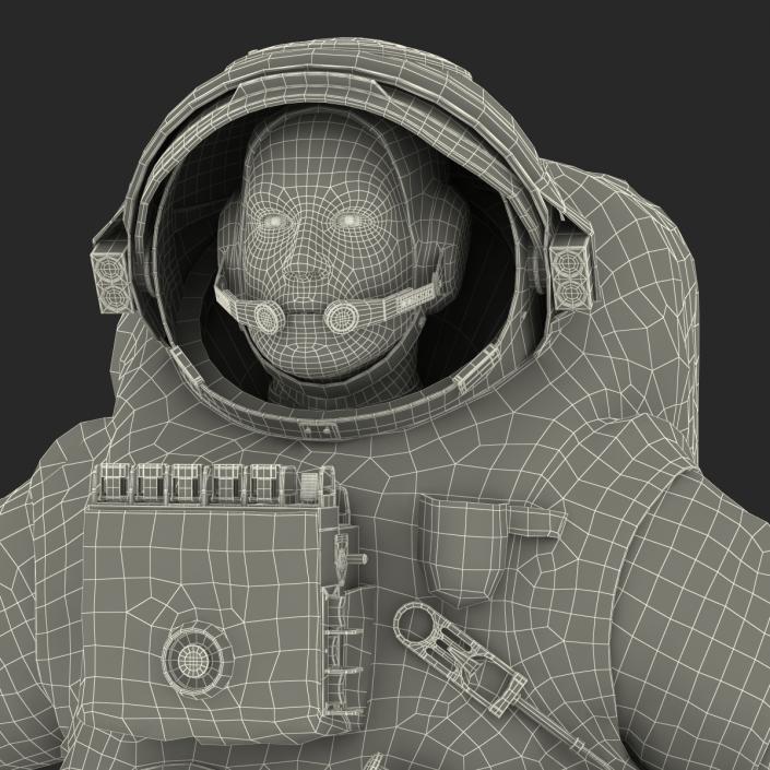 3D model Russian Astronaut Wearing Space Suit Orlan MK