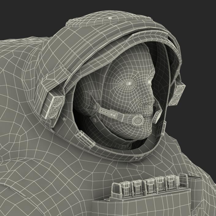 3D model Russian Astronaut Wearing Space Suit Orlan MK