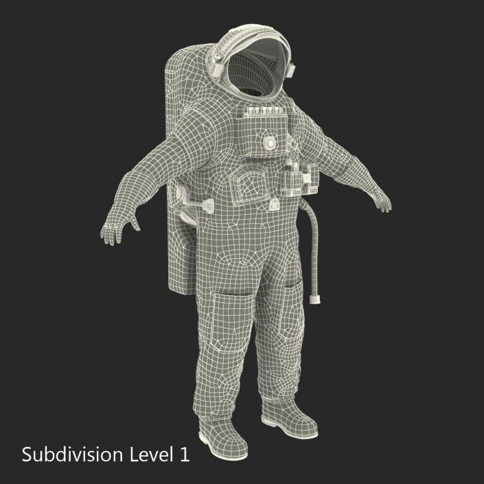 Russian Space Suit Orlan MK Rigged 3D model