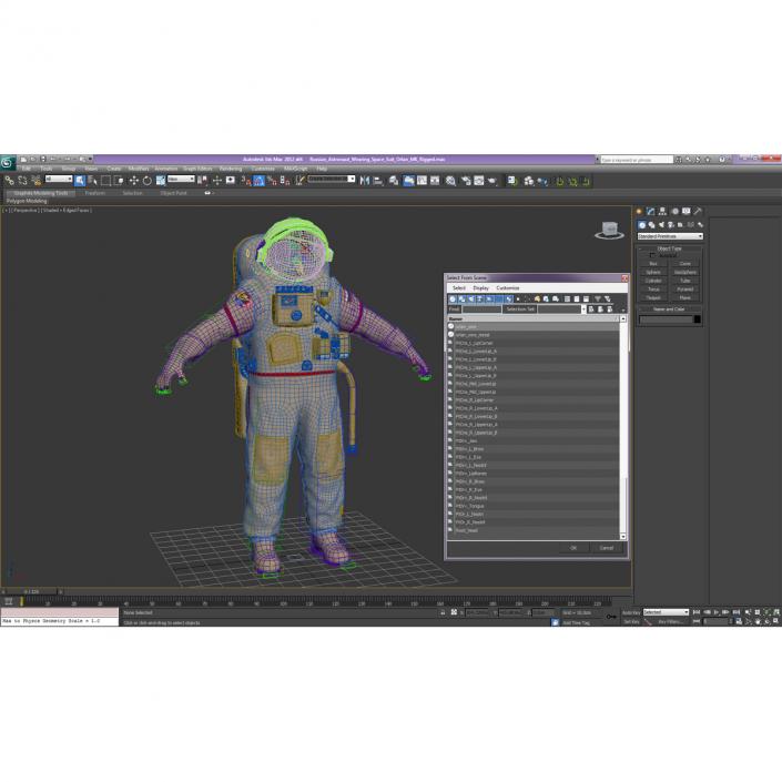 Russian Space Suit Orlan MK Rigged 3D model