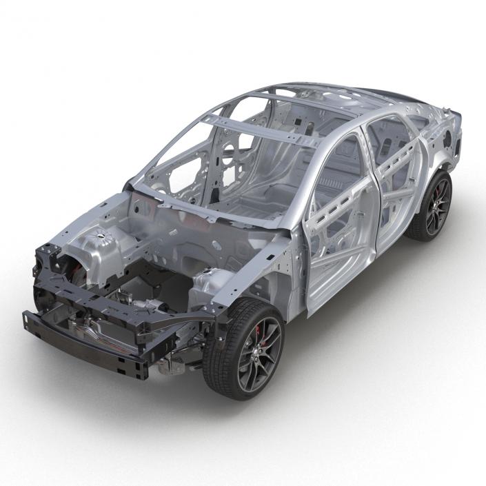 Car Frame with Chassis 2 3D model