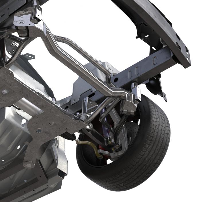 Car Frame with Chassis 2 3D model