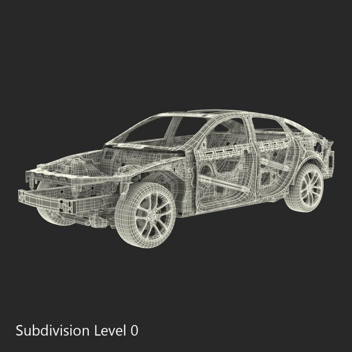 Car Frame with Chassis 2 3D model