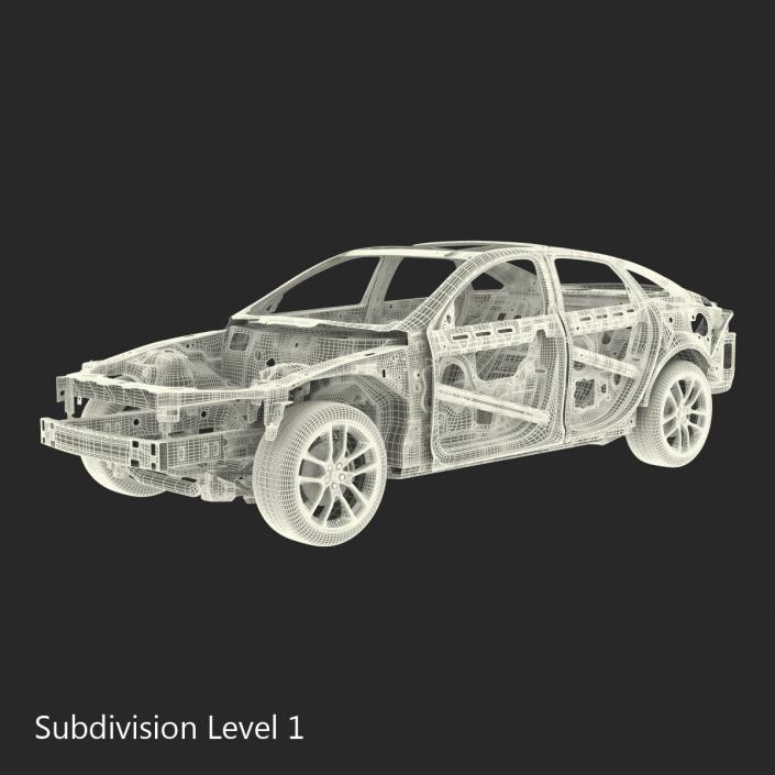 Car Frame with Chassis 2 3D model