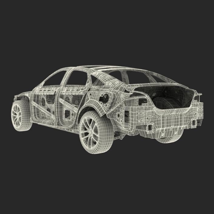 Car Frame with Chassis 2 3D model