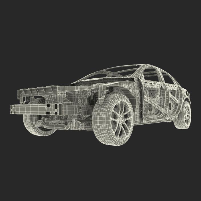 Car Frame with Chassis 2 3D model