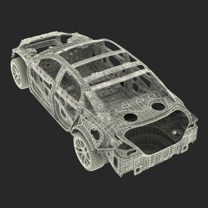 Car Frame with Chassis 2 3D model