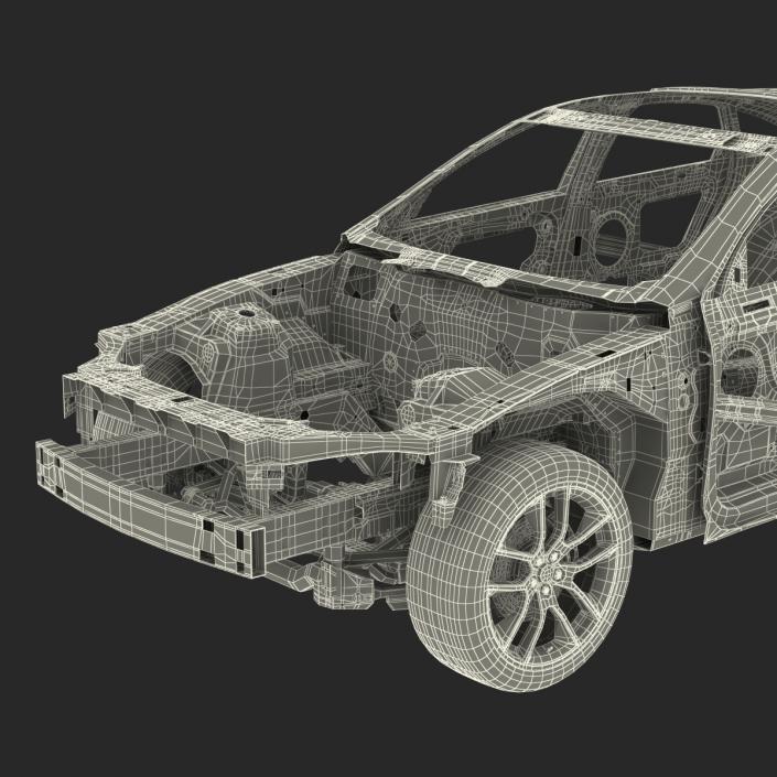 Car Frame with Chassis 2 3D model