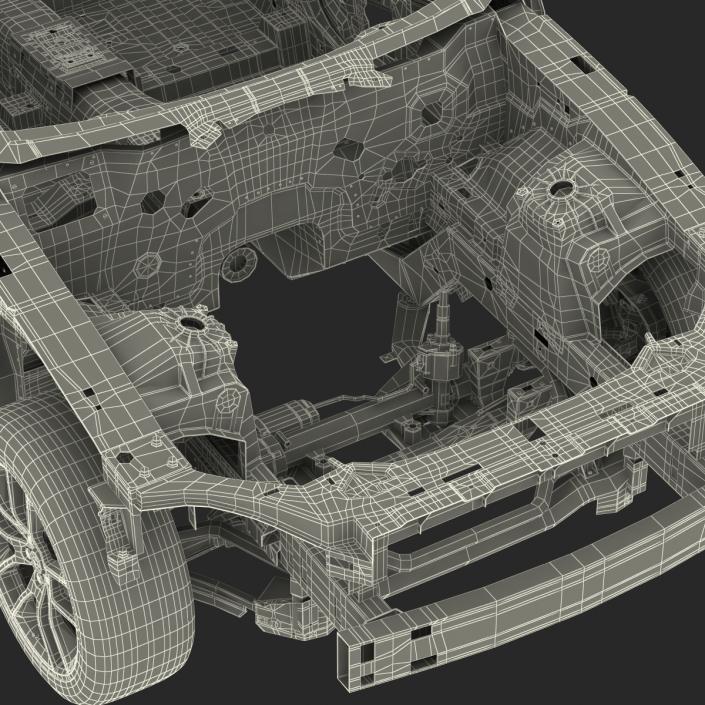 Car Frame with Chassis 2 3D model