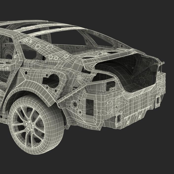 Car Frame with Chassis 2 3D model