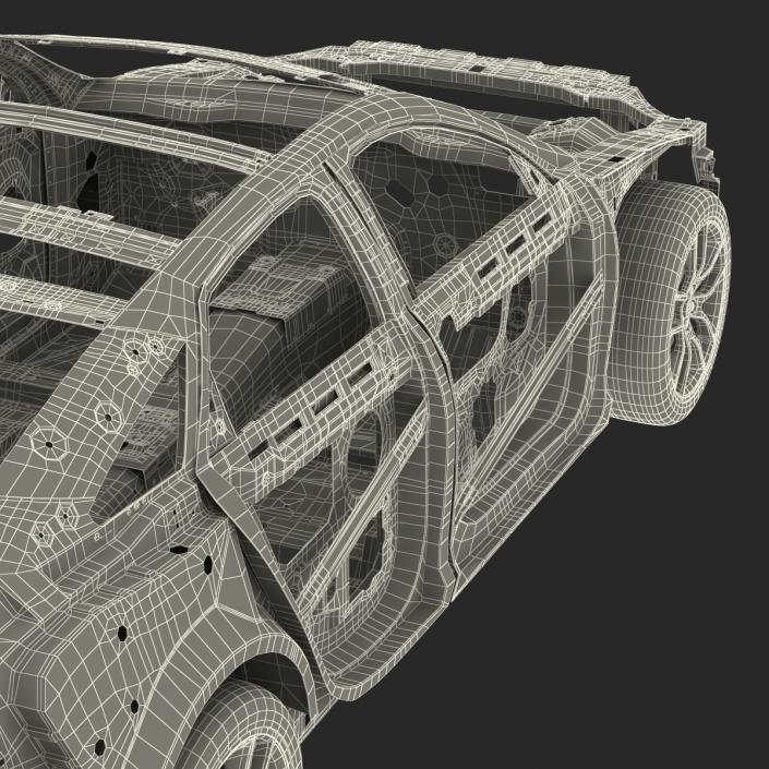 Car Frame with Chassis 2 3D model