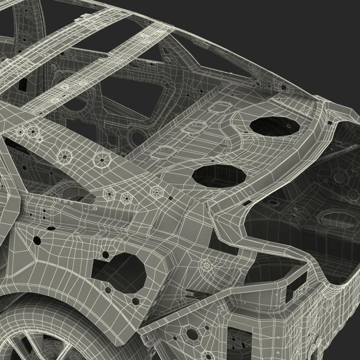 Car Frame with Chassis 2 3D model