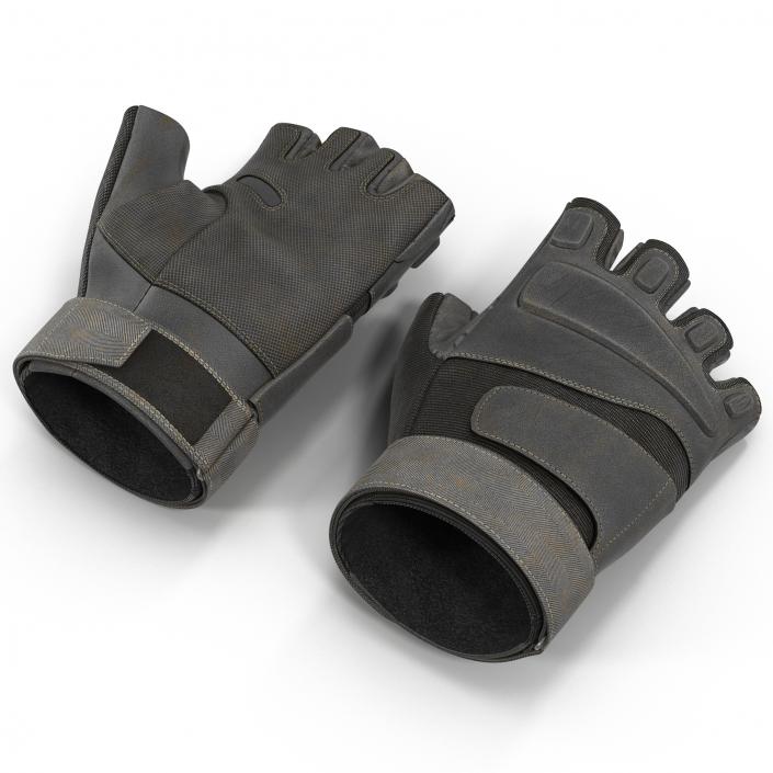 3D US Soldier Gloves 2 Black Short Finger model