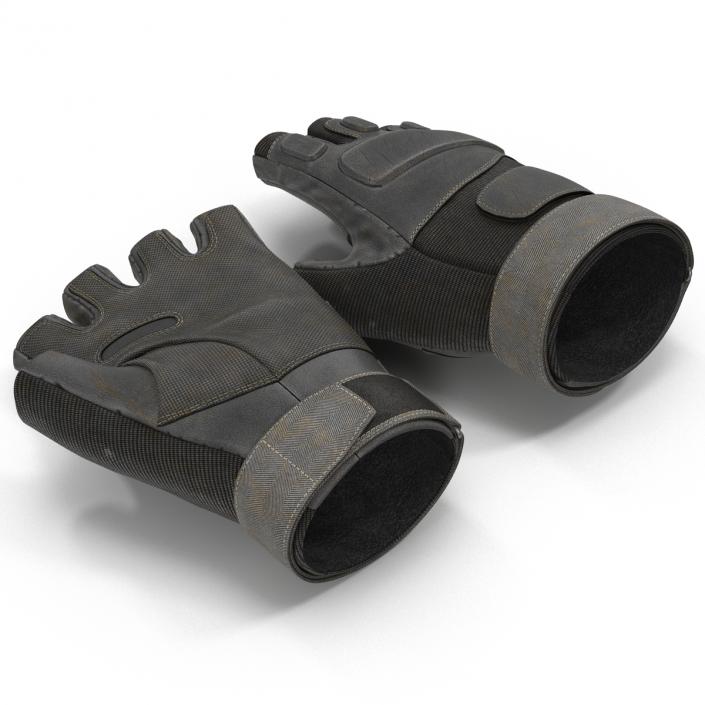 3D US Soldier Gloves 2 Black Short Finger model