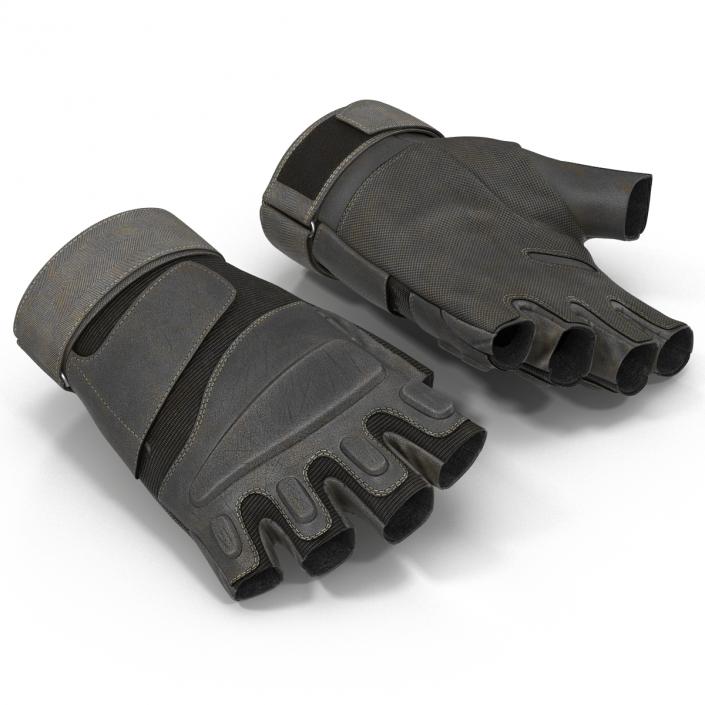 3D US Soldier Gloves 2 Black Short Finger model