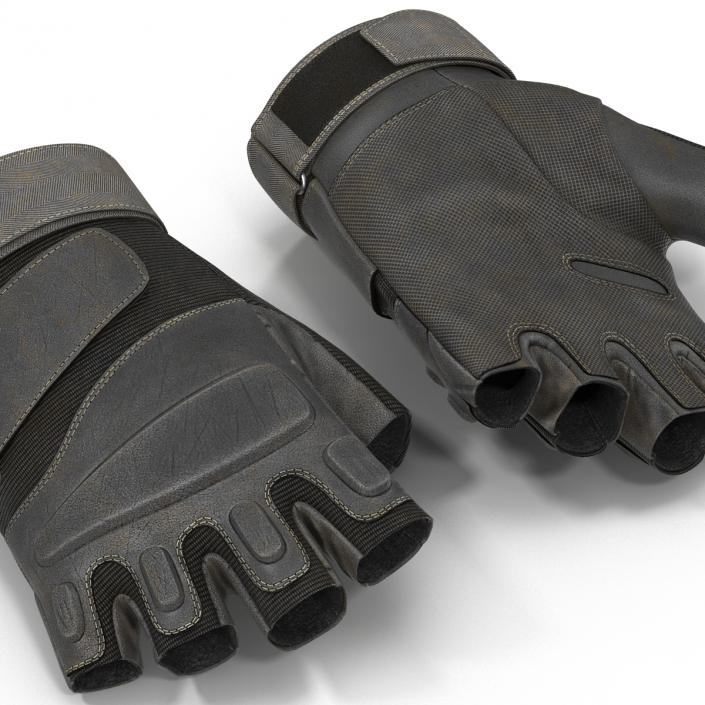 3D US Soldier Gloves 2 Black Short Finger model