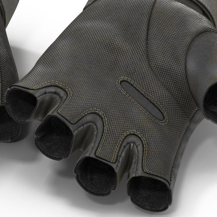 3D US Soldier Gloves 2 Black Short Finger model