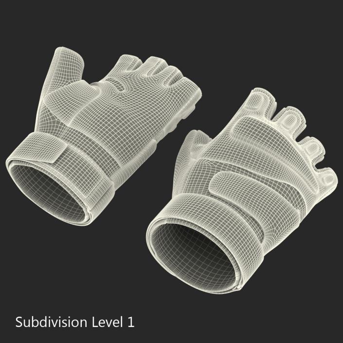 3D US Soldier Gloves 2 Black Short Finger model