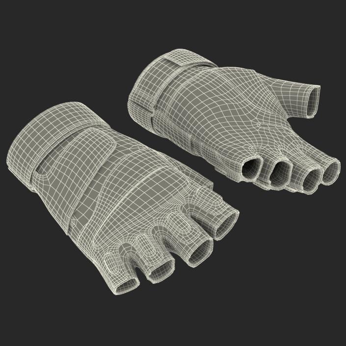 3D US Soldier Gloves 2 Black Short Finger model