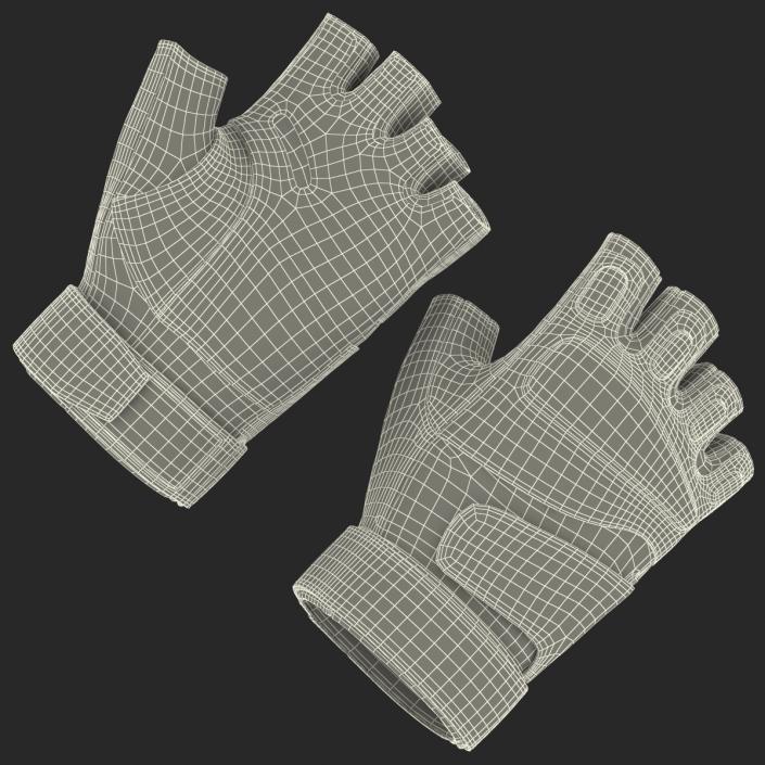 3D US Soldier Gloves 2 Black Short Finger model