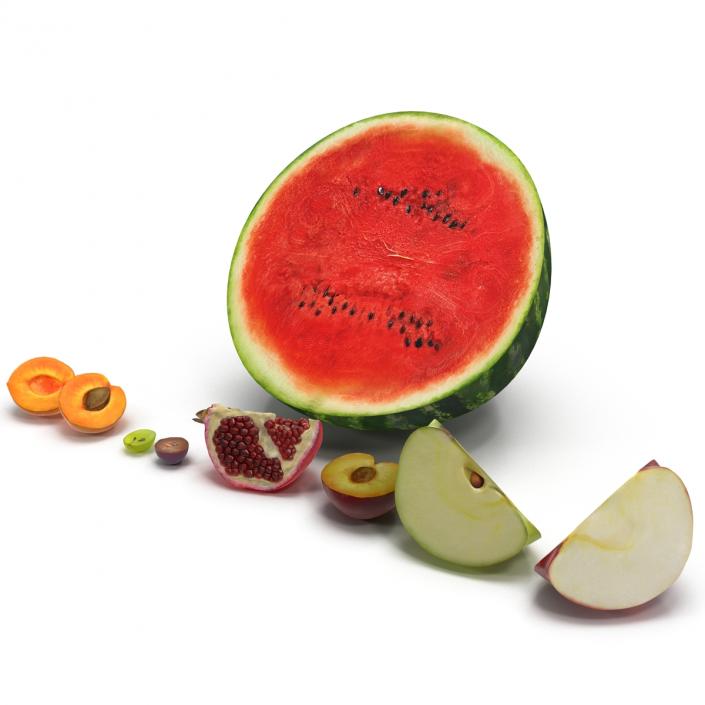 3D Cross Section Fruits 3D Models Collection