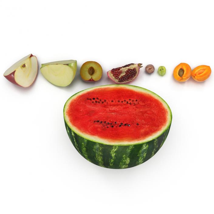 3D Cross Section Fruits 3D Models Collection